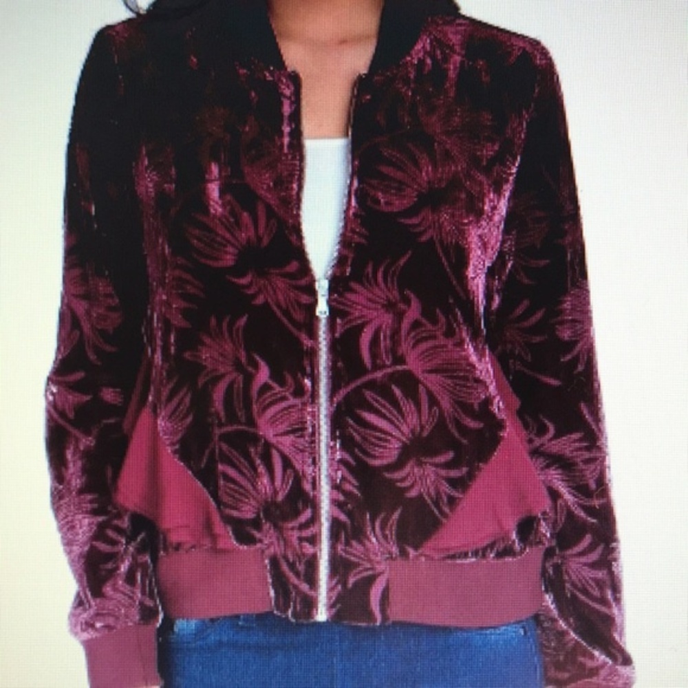 Kate & Mallory Velvet Bomber Jacket - NWOT Med.